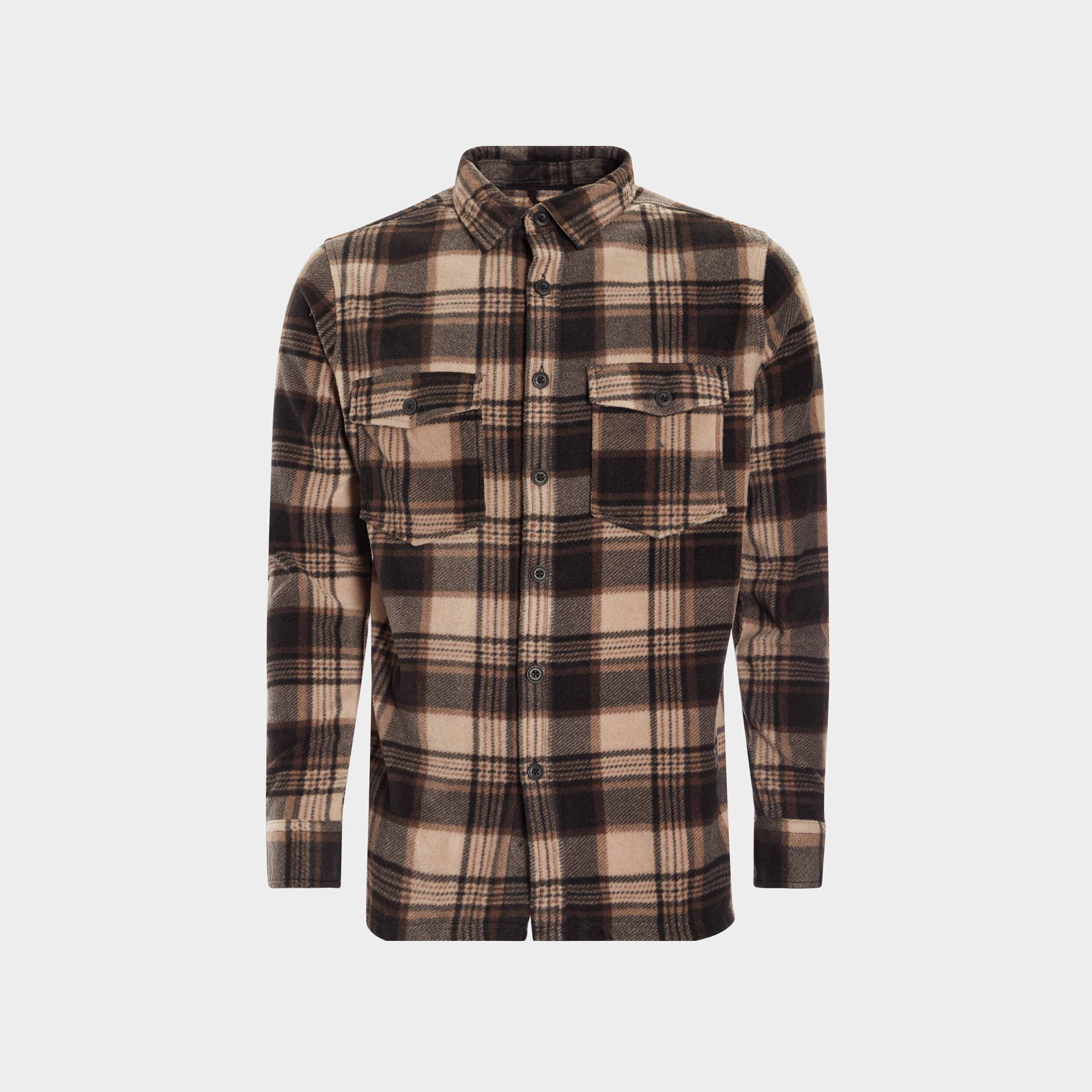 Chemise manches longues taupe homme | La Halle