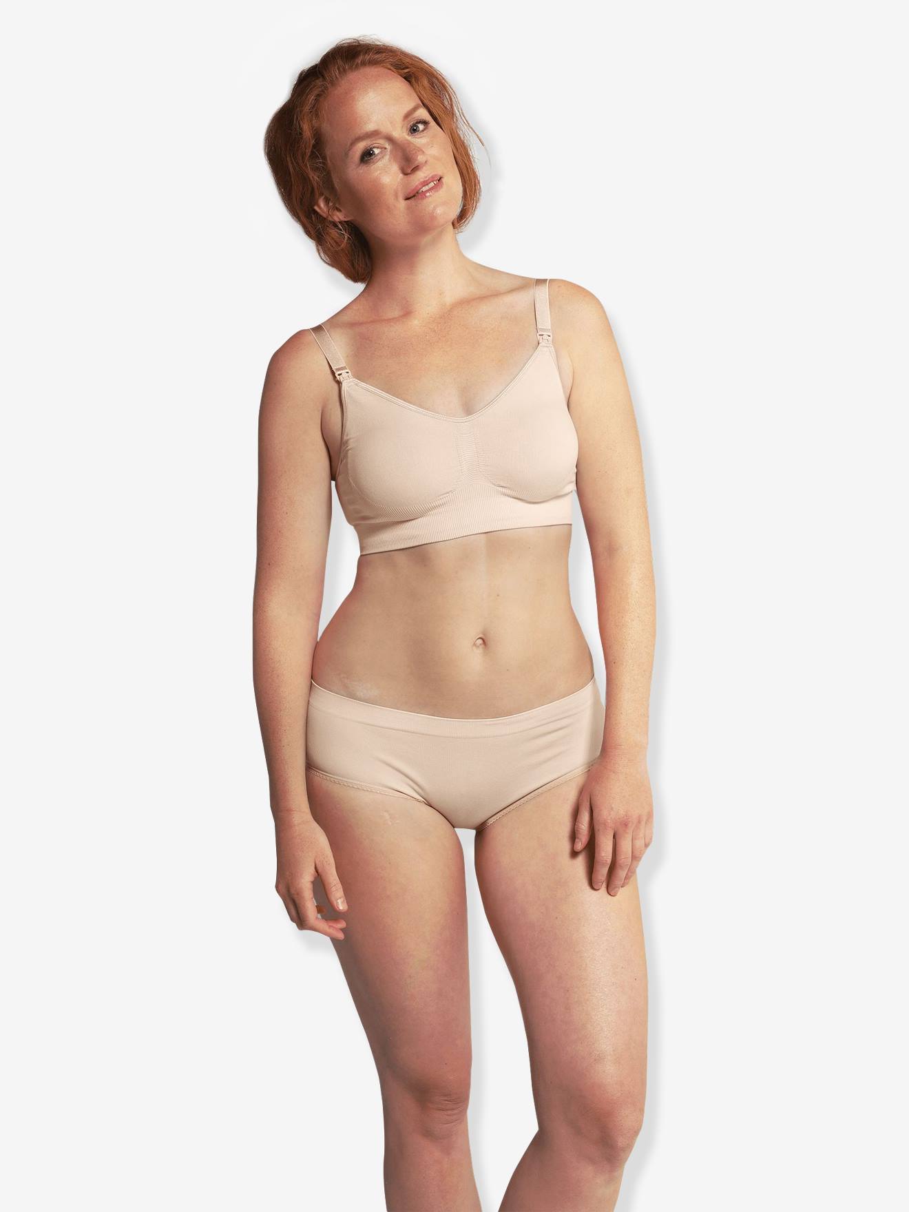 Soutien-gorge grossesse et allaitement à mémoire de forme CARRIWELL chair (honey)