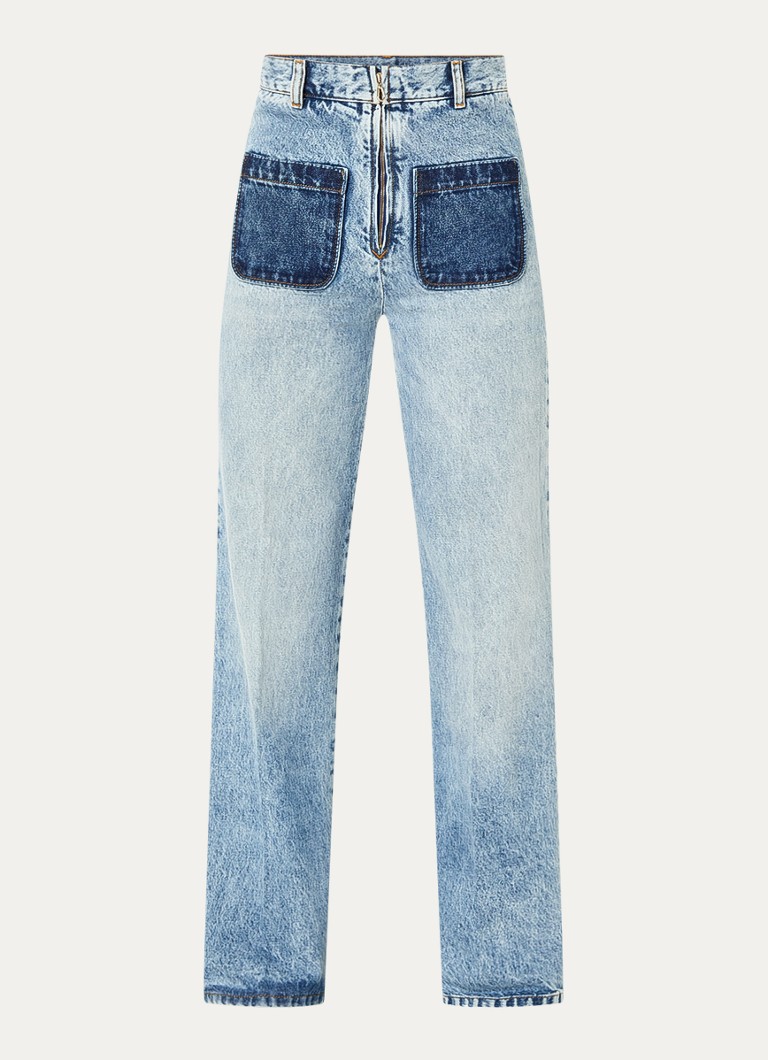 Sandro high-waist straight-leg jeans with a light wash