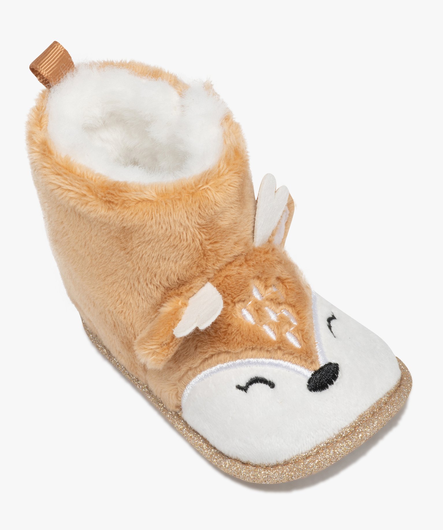 Chaussons de naissance bébé fille boots à scratch en form... beige | GEMO