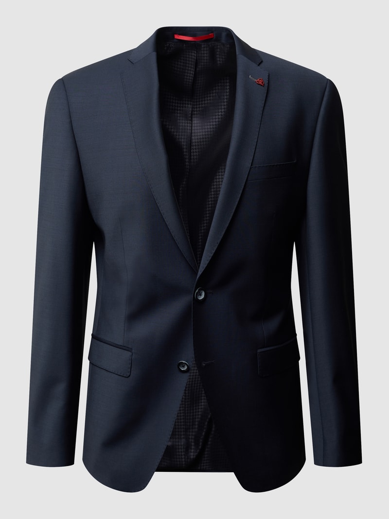Slim Fit 2-Knopf-Sakko aus Schurwollmischung in marineblau