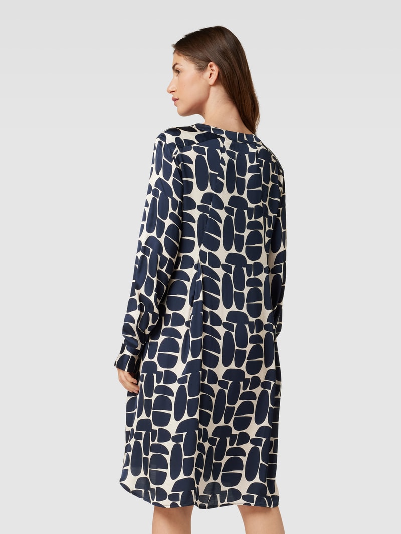 Tunikakleid mit Allover-Muster Modell 'Ester New' in marineblau