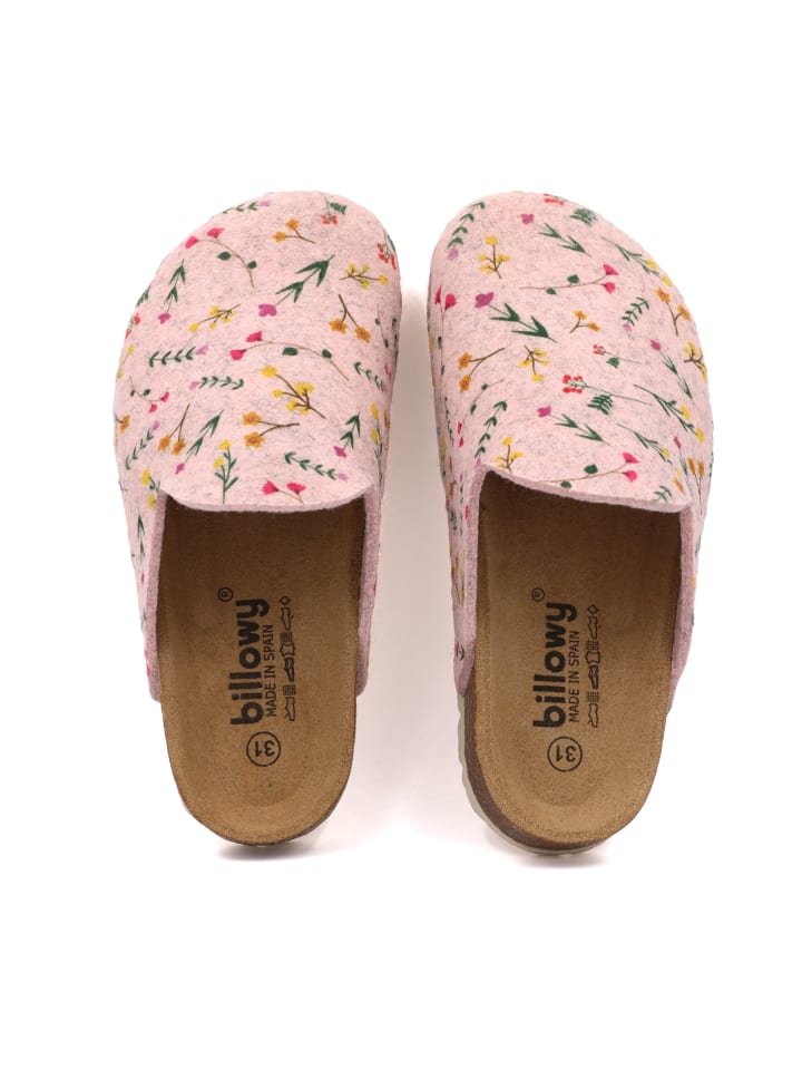 billowy Pantoletten HOME FLOWERS in rosa günstig kaufen 33