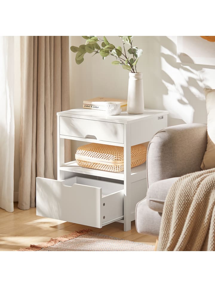 SoBuy Nachttisch in Weiß - (B)45 x (H)55 x (T)38cm günstig kaufen onesize