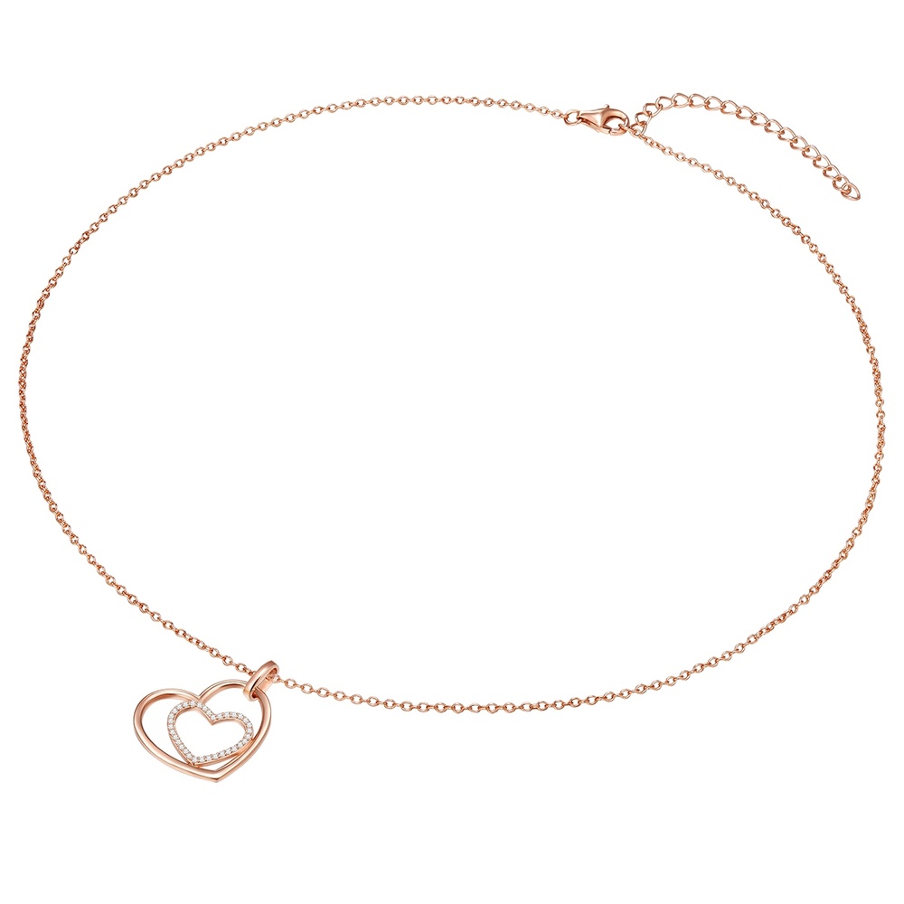 Rafaela Donata Collier en argent Coeur Argent sterling Oxyde de zirconium (CZ) en Or rose collier