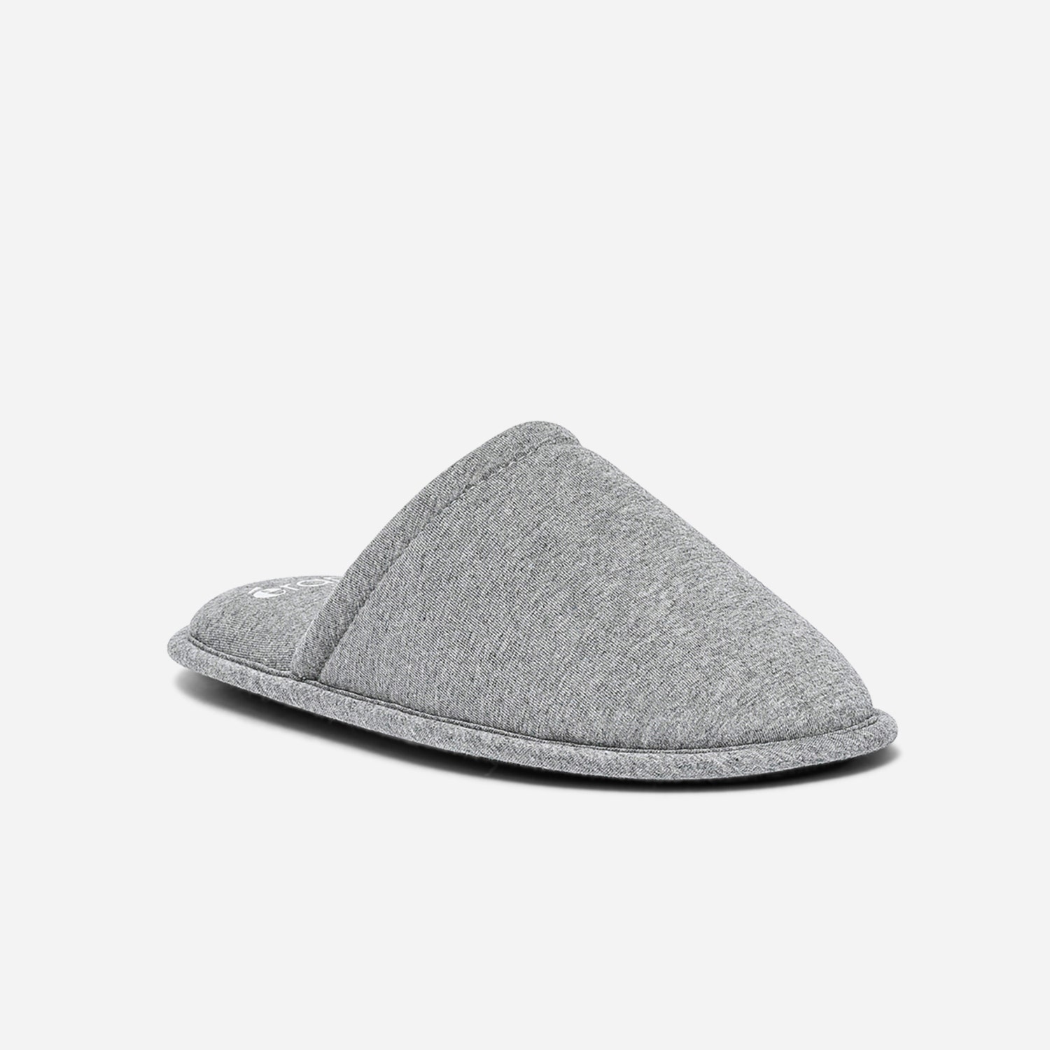Chausson-mule gris en textile