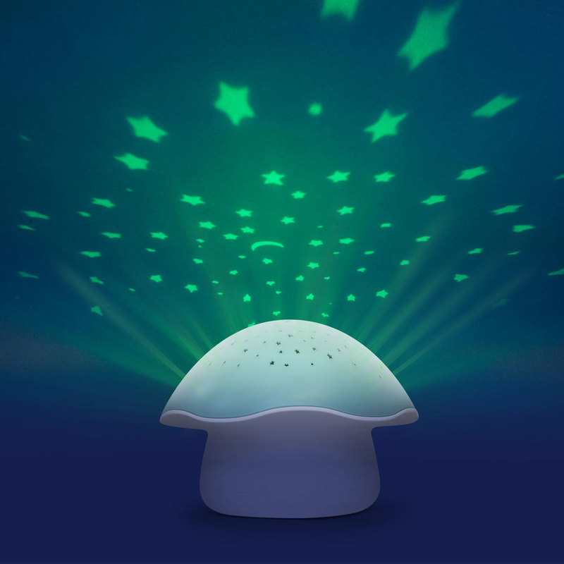 Veilleuse projecteur d'étoiles Champignon vert Pabobo