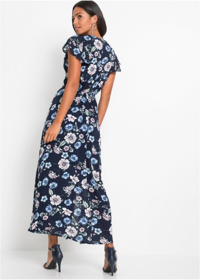 Bedrucktes Maxikleid mit Volants
