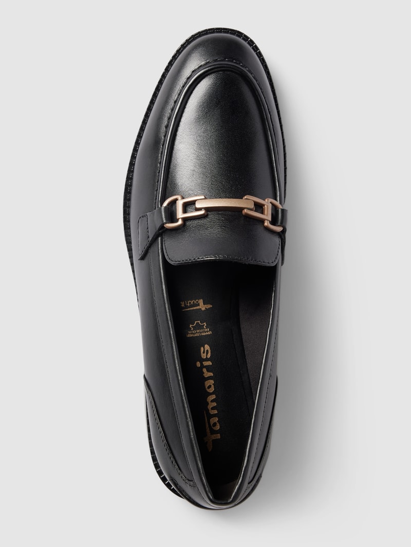 Penny-Loafer aus Leder in schwarz