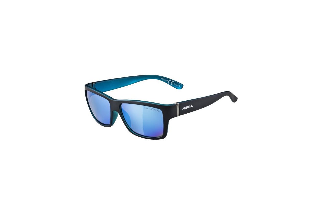 Alpina Kacey black-blue matt / blue mirror lens