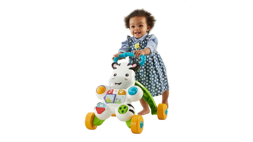 Fisher-Price Lern mit mir Zebra-Lauflernwagen, Baby Lauflernhilfe, Laufwagen