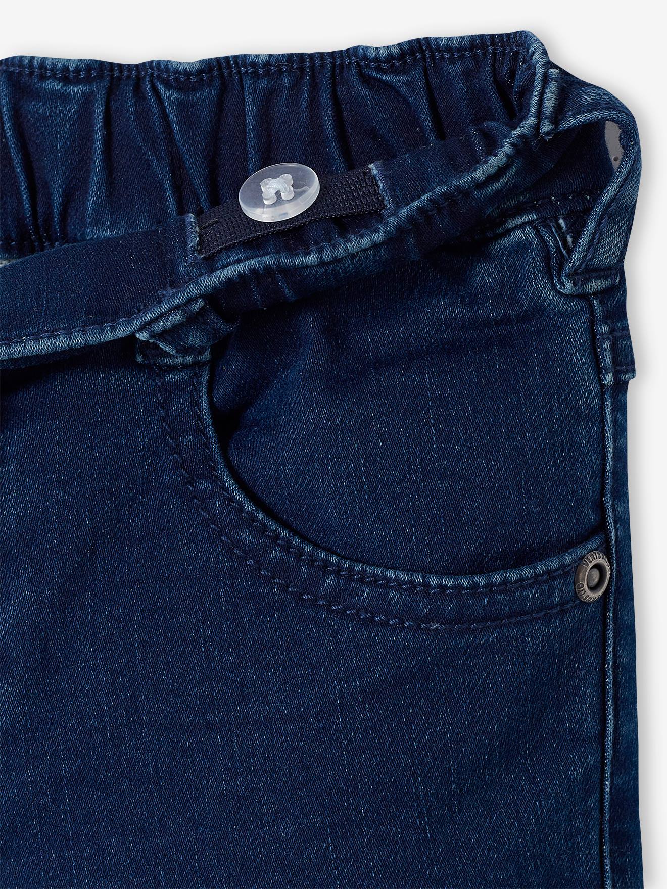 Slim en molleton effet denim garçon facile à enfiler stone