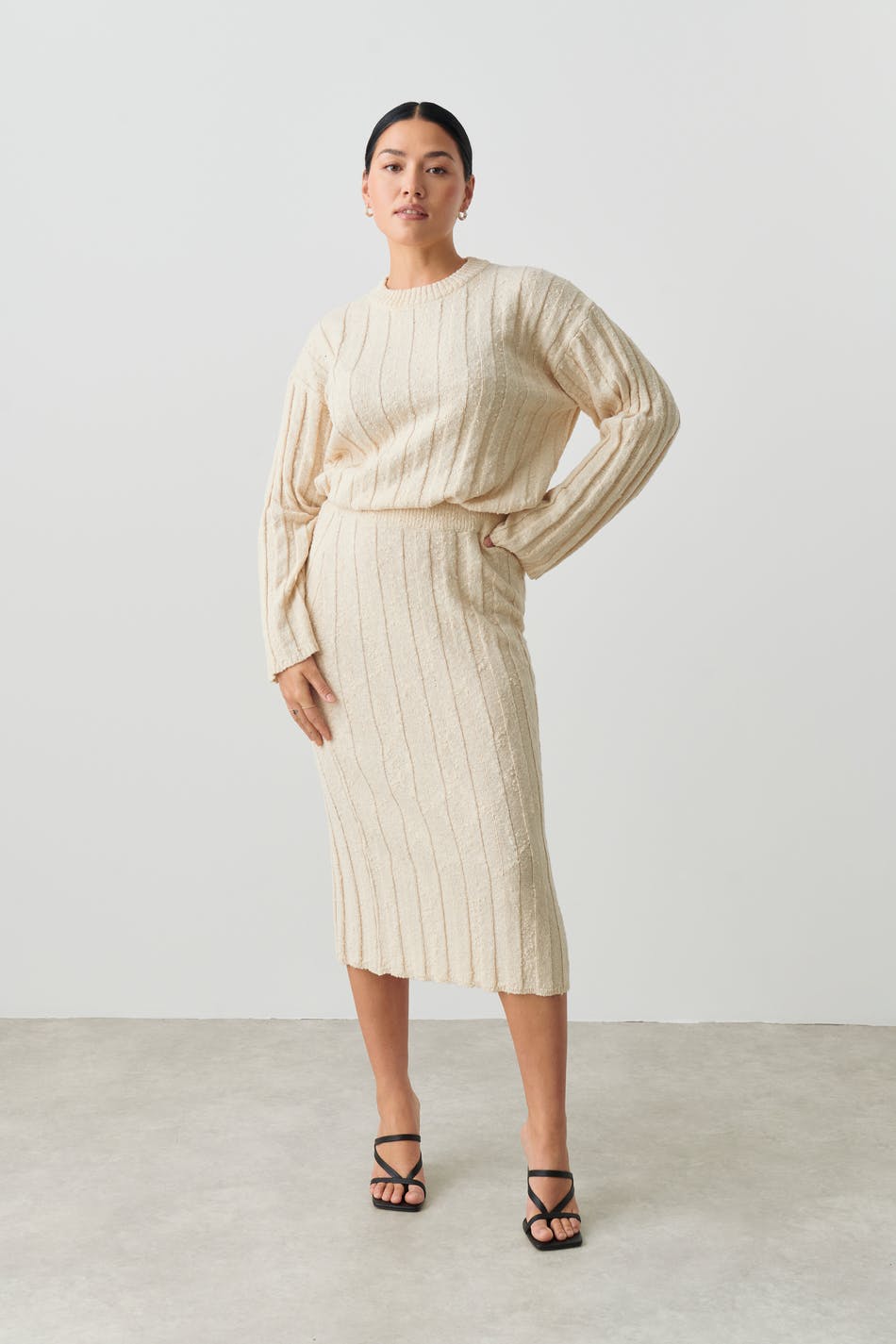 Cotton blend knit skirt