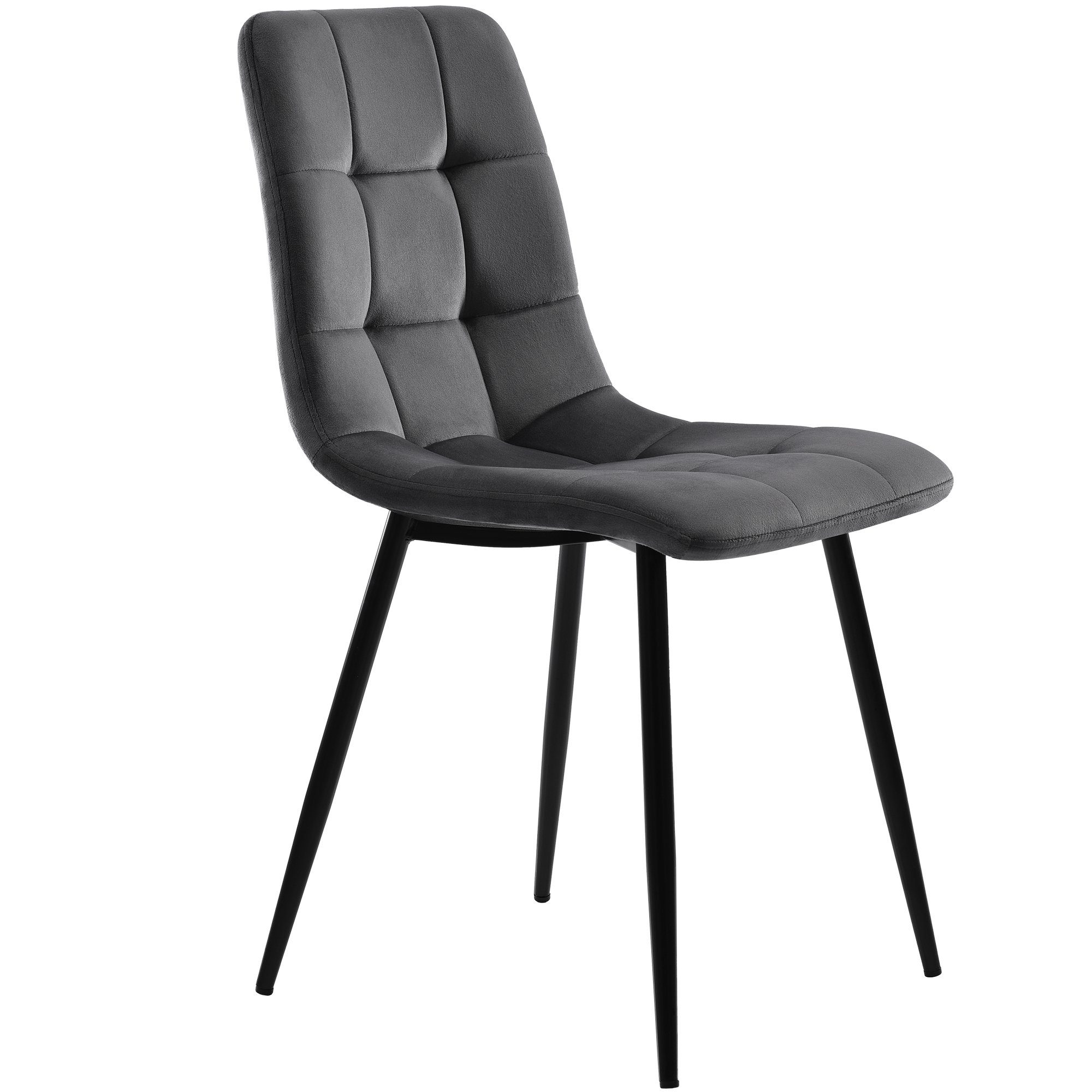 WISHDOR Essgruppe, (Stuhl mit Rückenlehne Nur Stühle, kein Tisch, 4-tlg., Sitzfläche aus Samt Gestell aus Metall), Rechteckiger Marmor Moderner set
