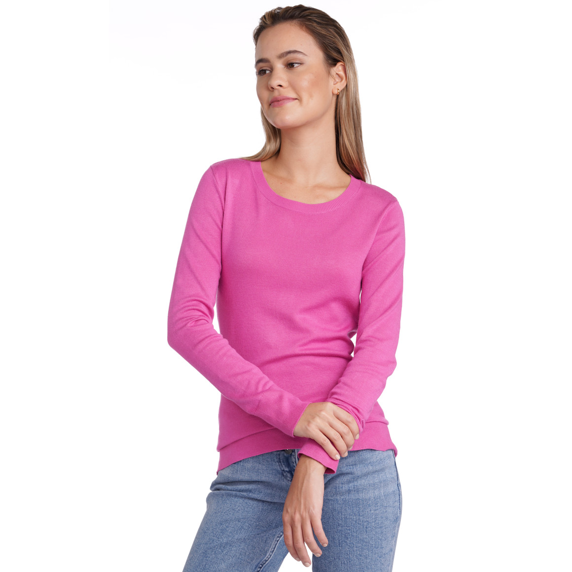 Damen Feinstrickpullover mit Rundhals