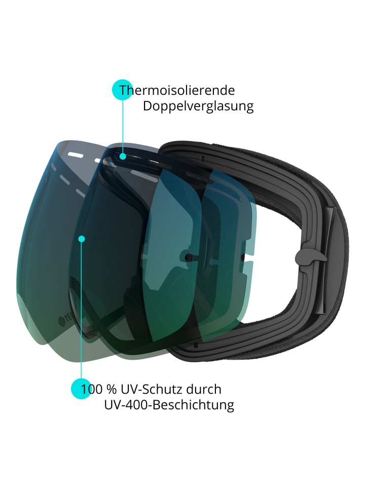 YEAZ XTRM-SUMMIT Ski- Snowboardbrille verspiegelt in weiß günstig kaufen onesize