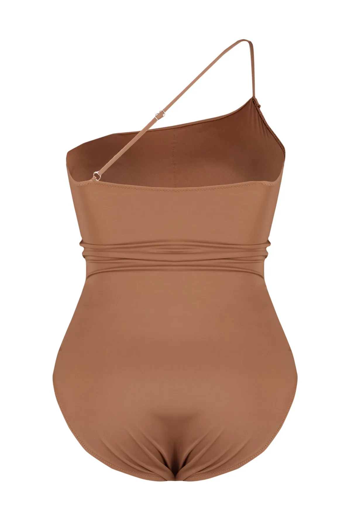 Trendyol Curve  Brauner Badeanzug mit einer Schulter TBBSS24AM00014