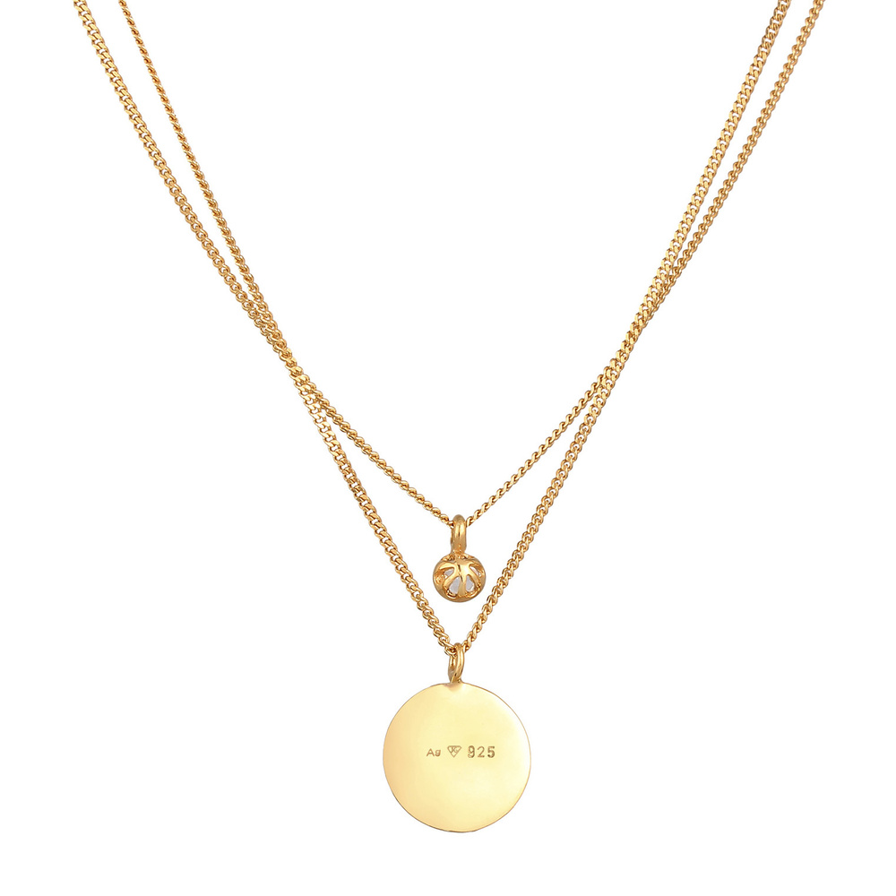 Elli Elli Collier Femmes Pendentif Monnaie Couches Soleil avec pierre précieuse de lun collier