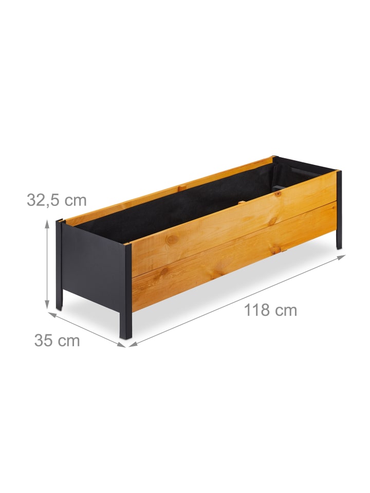 relaxdays Hochbeet in Natur - (B)118 x (H)32,5 x (T)35 cm günstig kaufen onesize