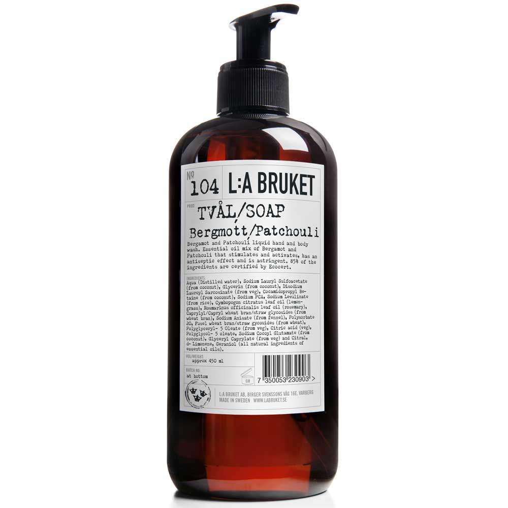 L:A BRUKET No. 104 Liquid Soap Bergamotte/Patchouli 450 ml