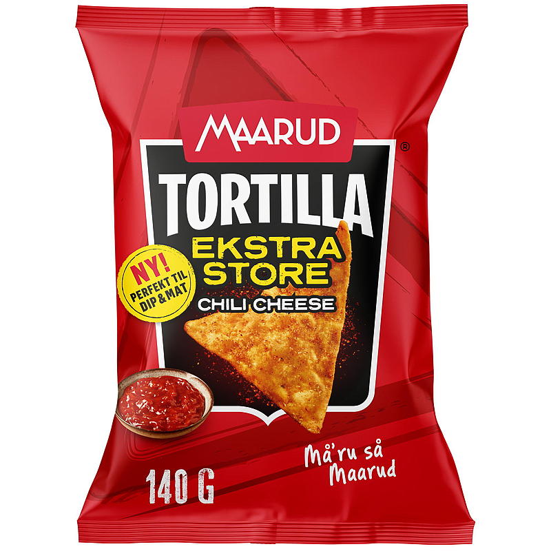 Maarud Tortilla 140 g Ekstra store chili cheese