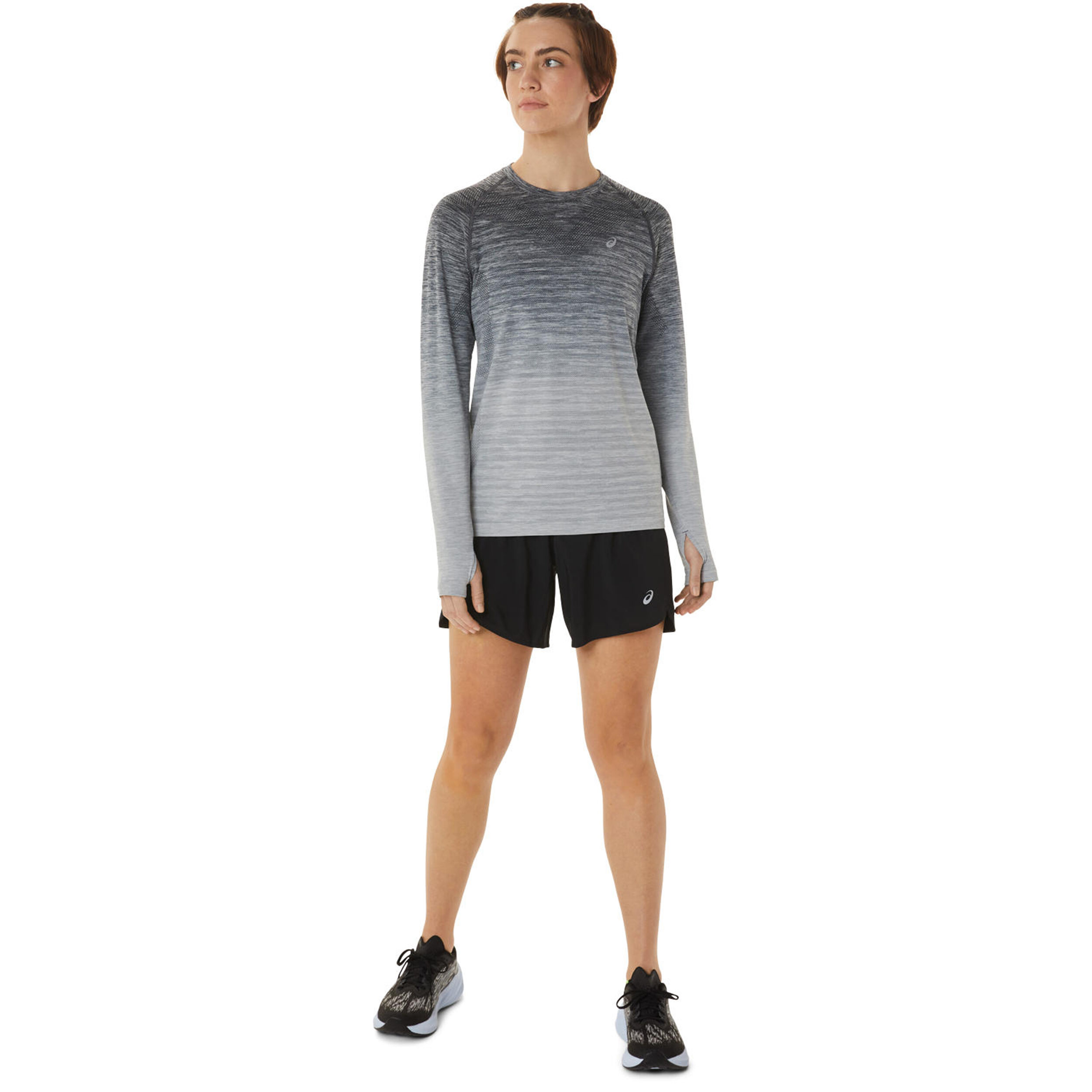 Seamless Lauftop Damen - Weiß, Grau