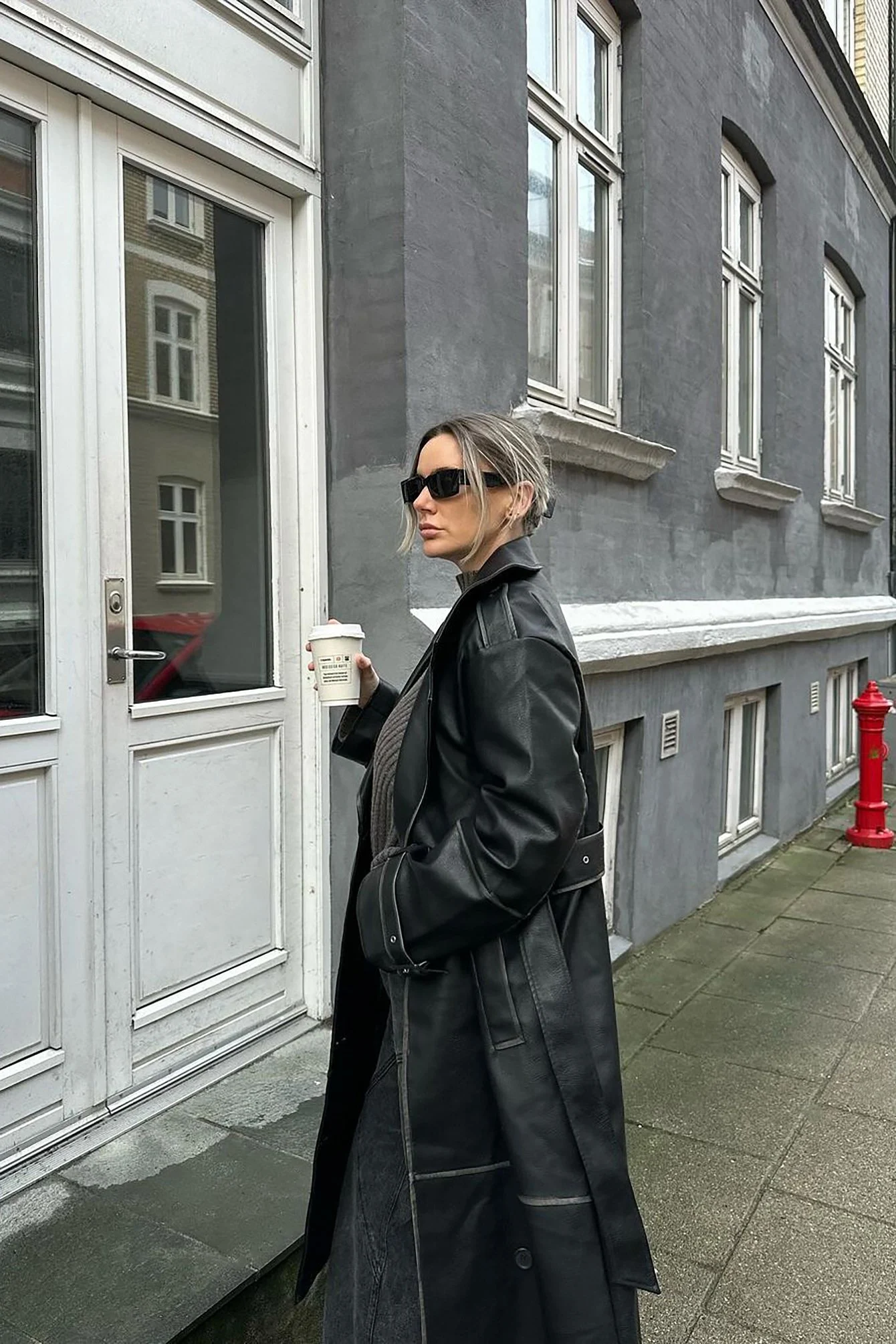 Ausgewaschener PU-Trenchcoat