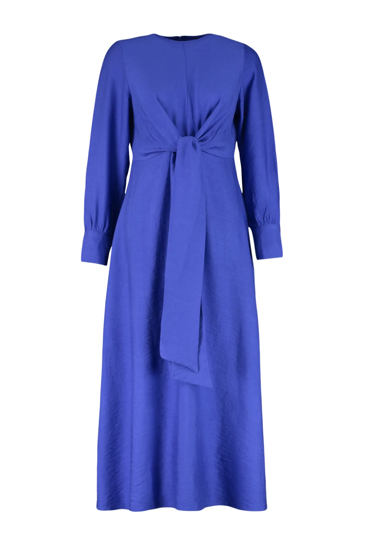 Trendyol Modest  Saks-Webkleid mit Bindedetail an der Taille TCTSS23EB00221