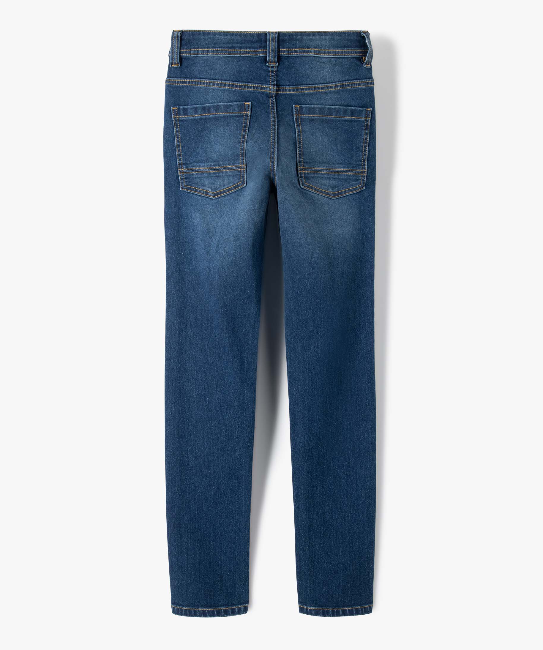 Jean Garçon coupe slim avec plis sur les hanches stone | GEMO