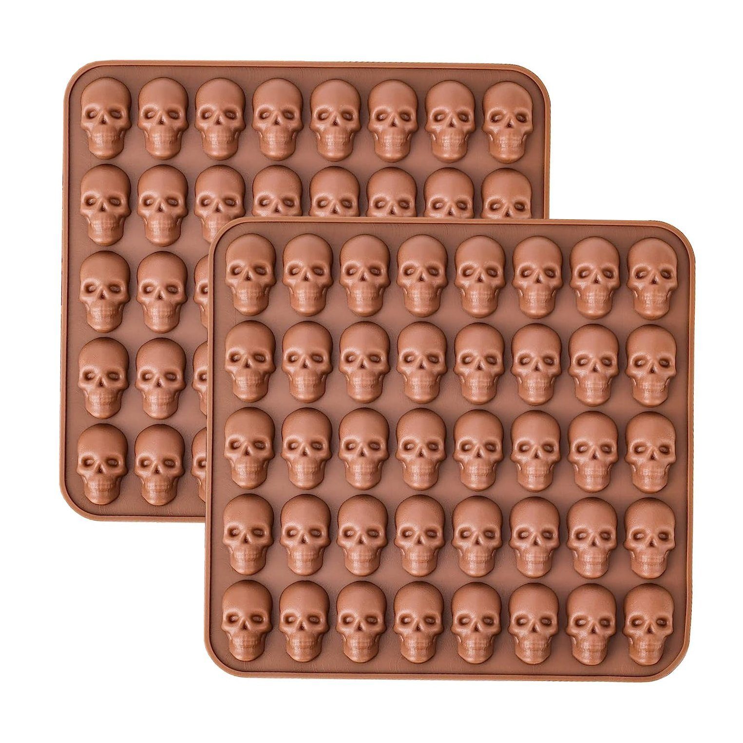 Metamorph Pralinenform Mini Totenkopf Silikonform 40-fach, (1-tlg)