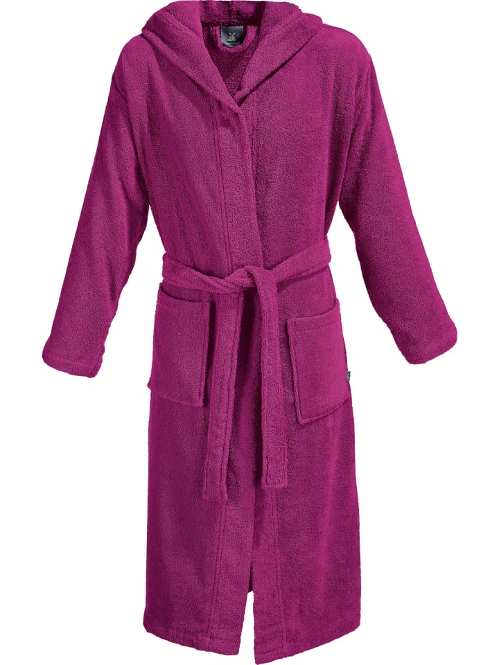 Erwin Müller Frottier Unisex-Bademantel mit Kapuze Heidelberg in fuchsia günstig kaufen