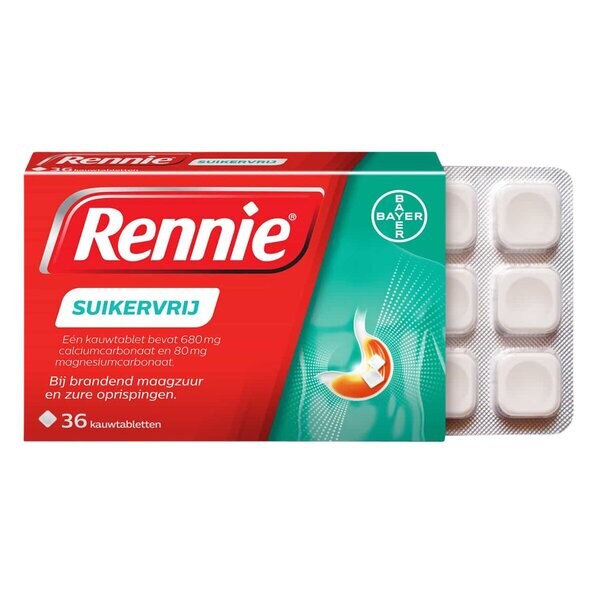 Rennie sokerittomat purutabletit lääke - 36 kpl