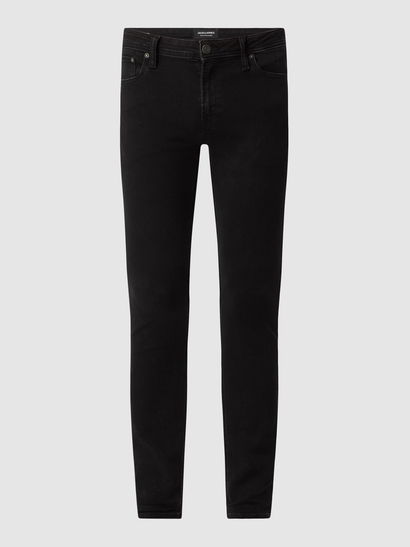 Skinny Fit Low Rise Jeans mit Stretch-Anteil Modell 'Liam' in schwarz