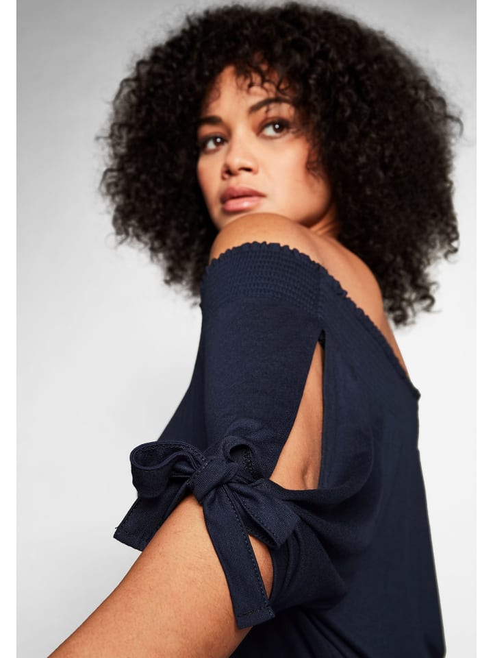 sheego Carmenshirt in marine günstig kaufen