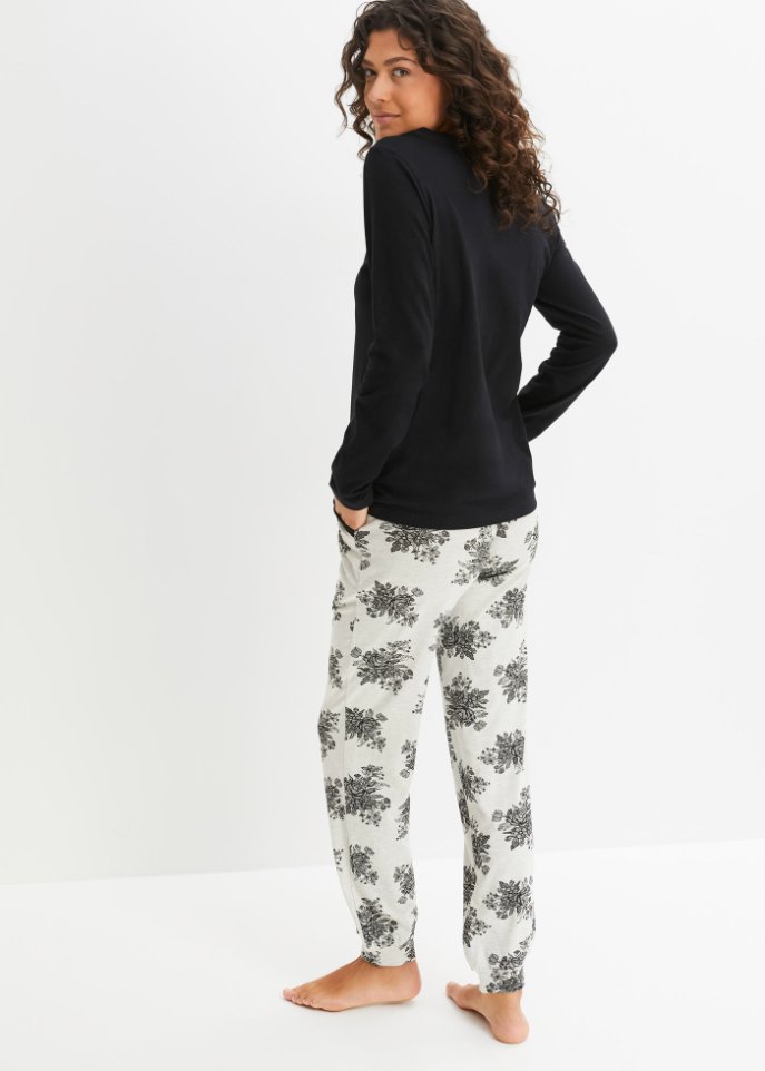 Pyjama mit Spitze und Eingriffstaschen