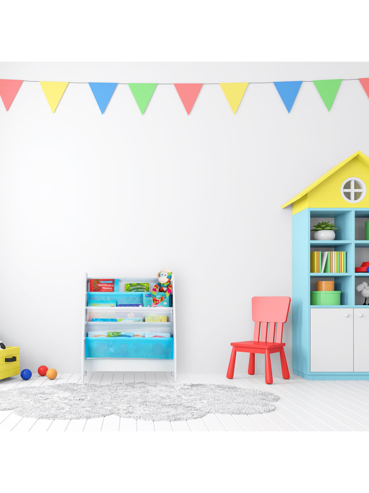 relaxdays Kinder Bücherregal Lagerfeuer in Bunt - (B)62 x (H)71 x (T)29 cm günstig kaufen onesize