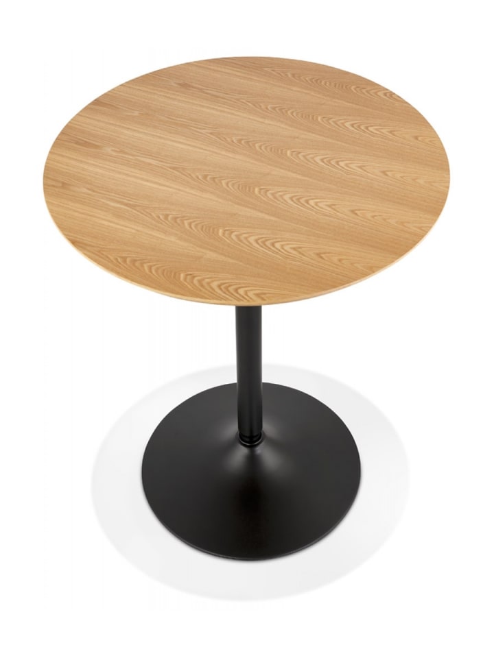 KADIMA DESIGN Esstisch HUSH Rundtisch aus Holz und Metall | Skandinavisch in Beige-Schwarz günstig kaufen onesize