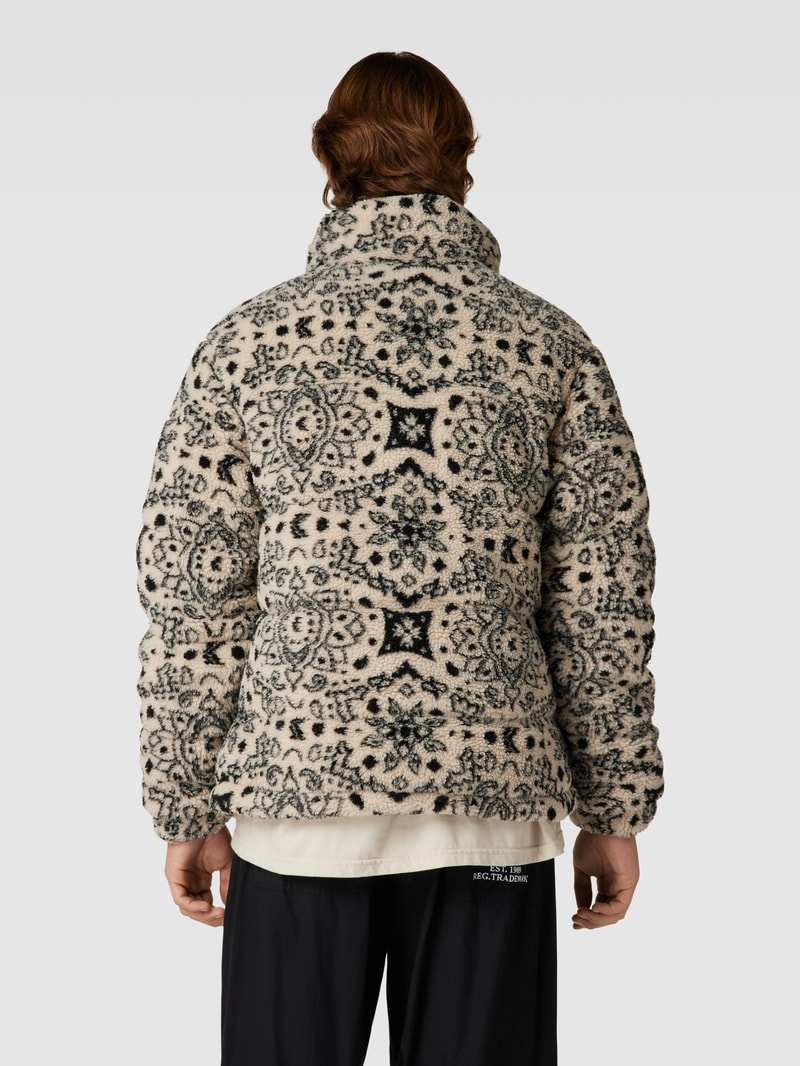Fleecejacke mit Allover-Muster in offwhite