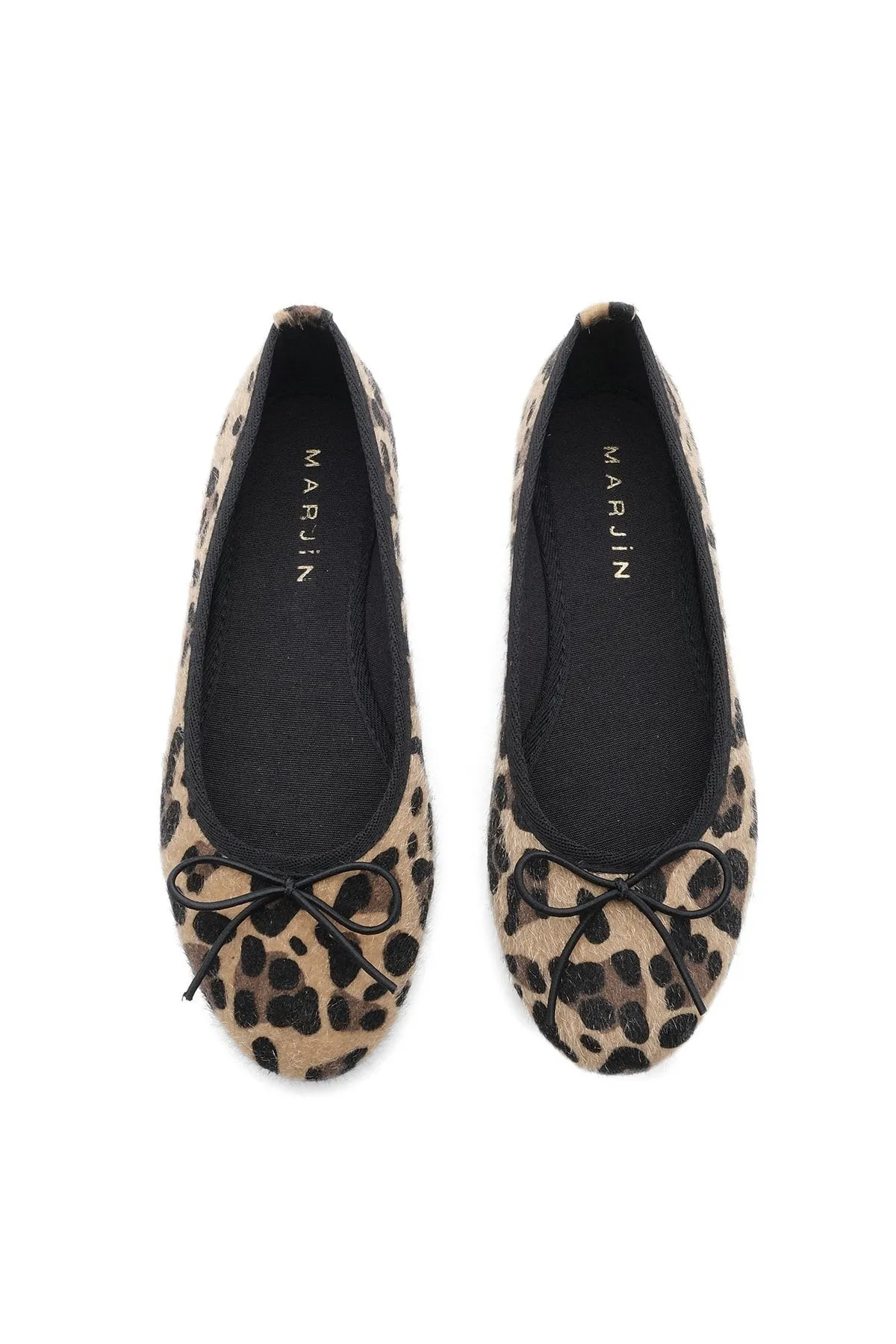 Marjin  Damen Täglich Ballerinas Runde Nase Ballerinas Ballerinas Adusa Leopard