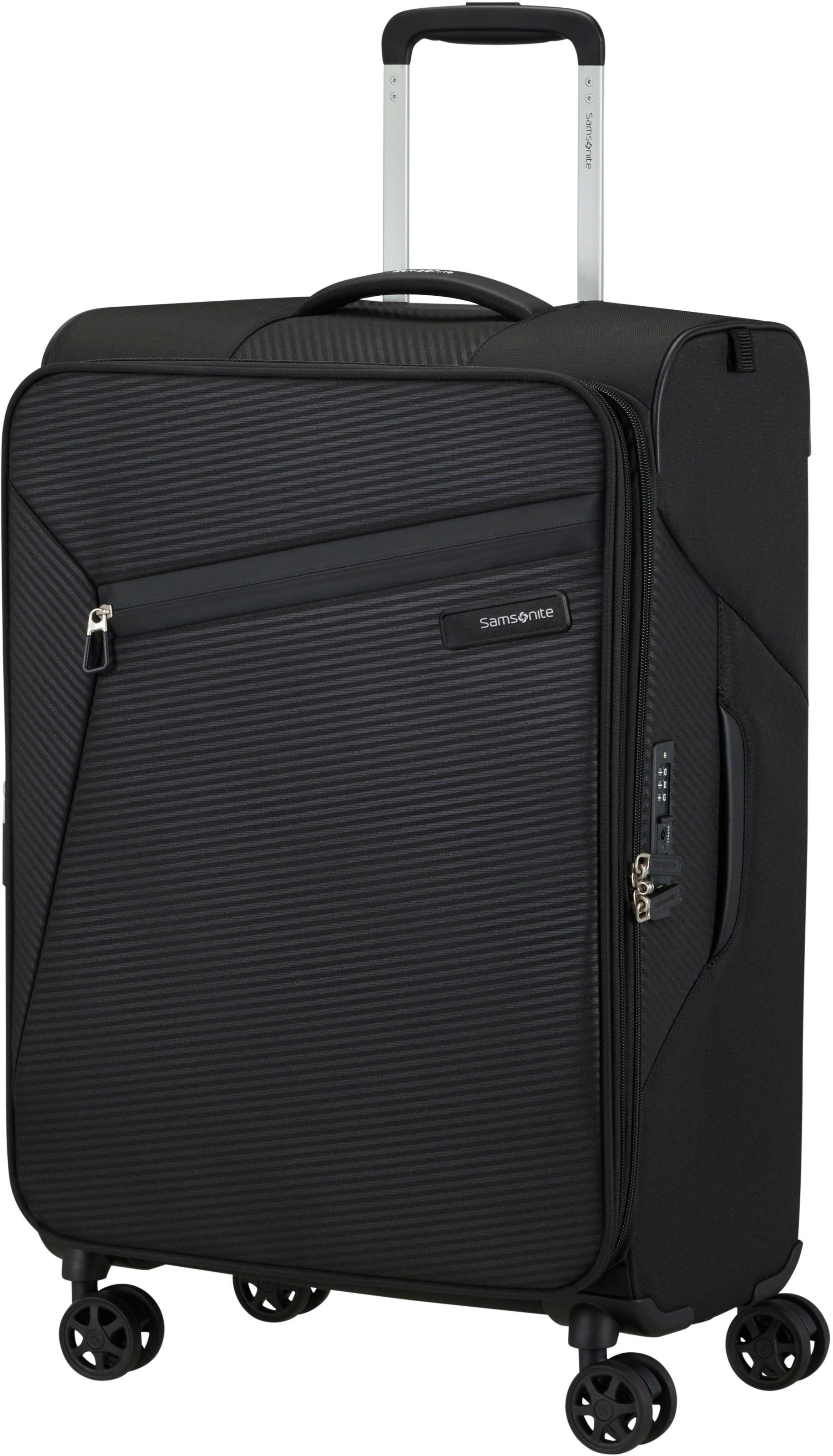 Samsonite Weichgepäck-Trolley Litebeam, black, 66 cm, 4 Rollen, mit Volumenerweiterung