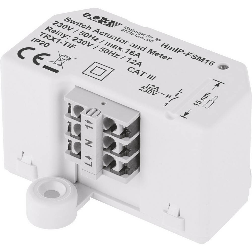 Homematic IP Schalt-Mess-Aktor (16 A) – Unterputz Smart-Home-Steuerelement, mit Messfunktion