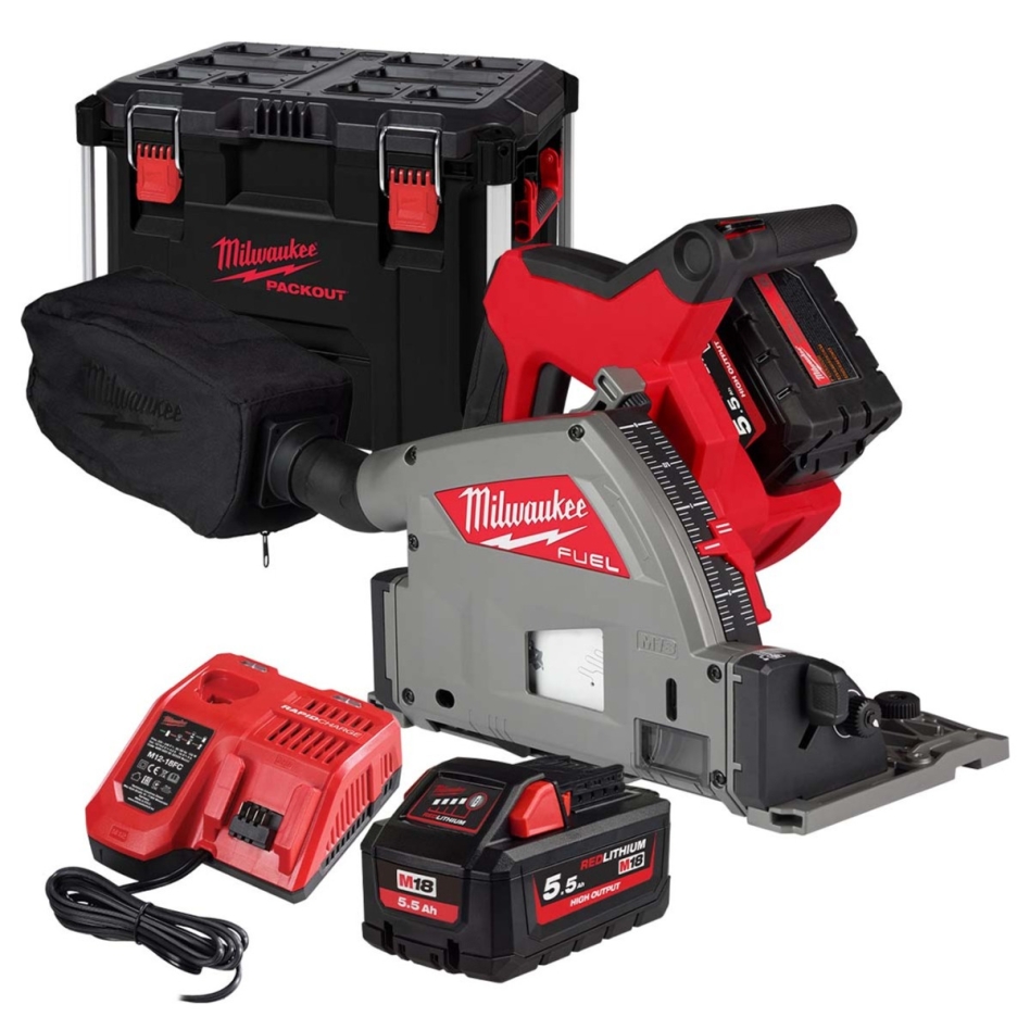 Milwaukee 4933478778 M18 FPS55-552P Akku-invalzaag 18V 5,5Ah Li-Ion i PACKOUT™ værktøjskasse