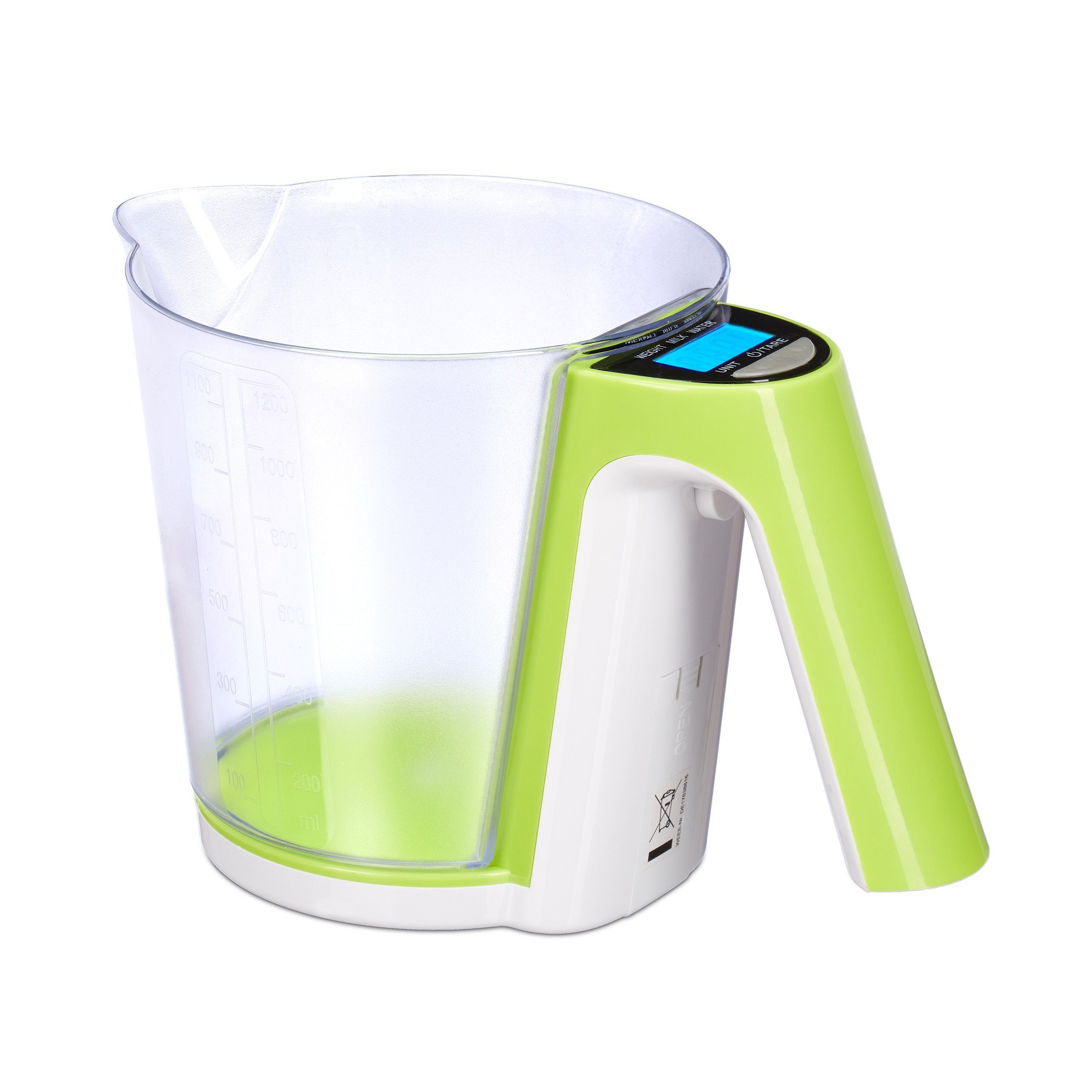 relaxdays Messbecher Messbecher mit digitaler Waage, Kunststoff