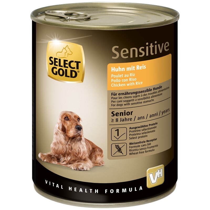 SELECT GOLD Hundenassfutter SELECT GOLD Sensitive Senior Huhn & Reis 24x800 g