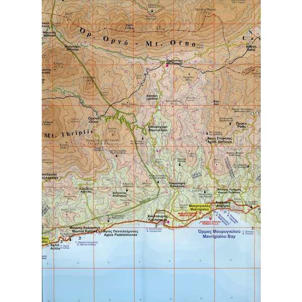 Mt. Thriptis -  Mt. Orno - Sitia - Zakros - Vai 1 : 50 000 - Wanderkarte