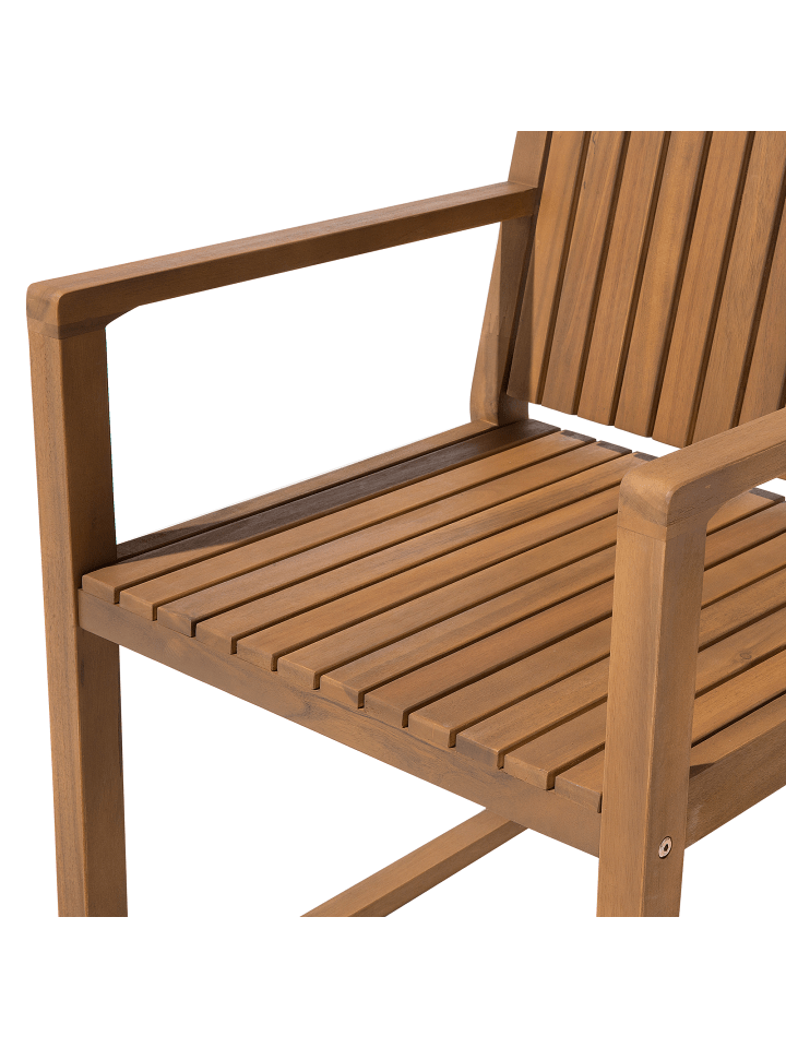 Beliani 9-tlg Gartentisch Set SASSARI in Heller Holzfarbton/Weiß/Blau günstig kaufen onesize
