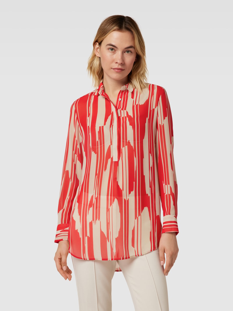 Bluse mit Sportmanschetten in rot
