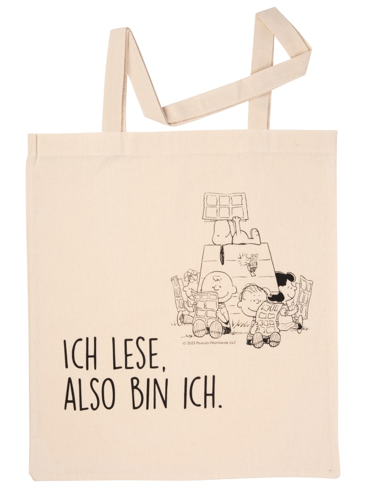 Snoopy The Peanuts Snoopy Stoffbeutel - Ich lese, also bin ich in beige günstig kaufen onesize