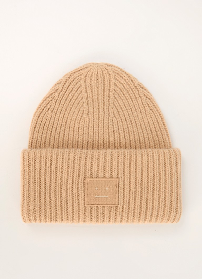 Acne Studios Face ribbed wool hat