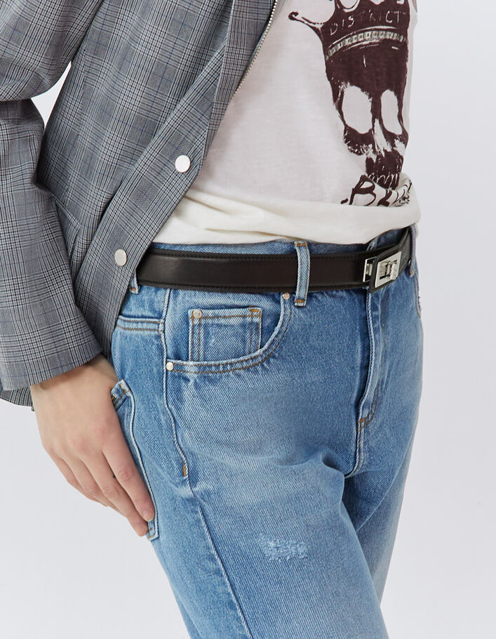 Jean boyfriend bleu cropped taille basse Waterless Femme